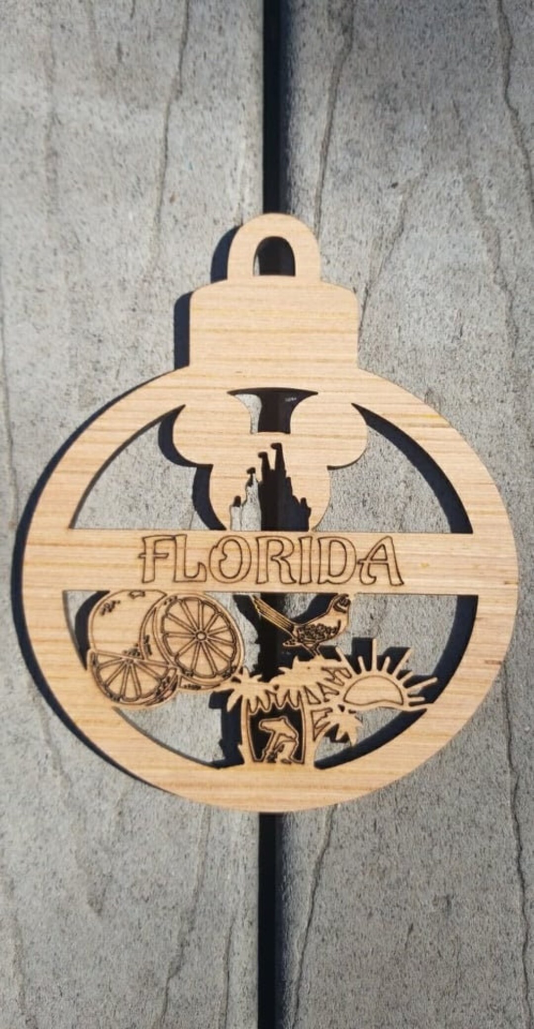Florida Ornament Florida Christmas Ornament Wood Christmas Etsy