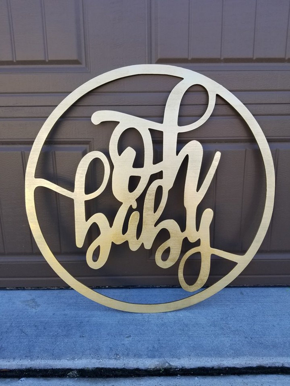 Baby Shower Sign Oh Baby Sign Baby Shower Wood Sign Oh Baby Etsy