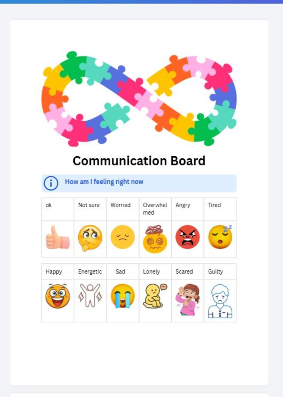Communication Board for Kids Printable | Autism & Speech Delay Visual ...