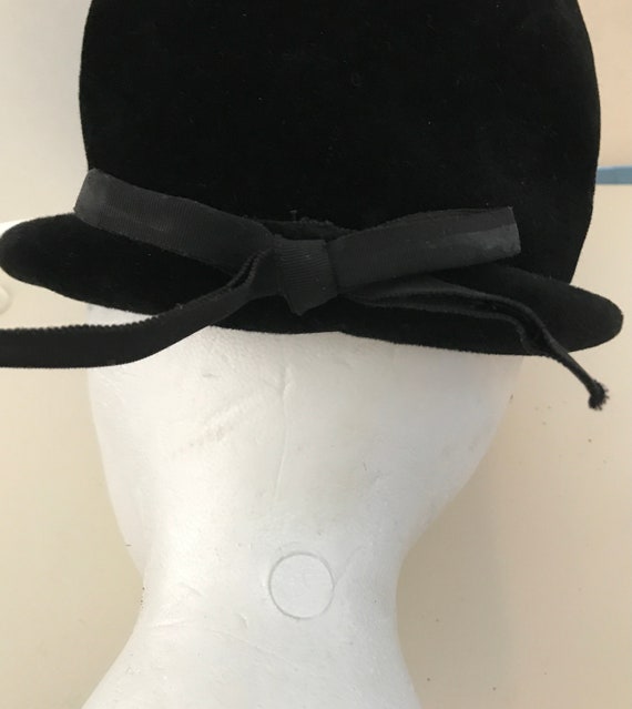 Vintage Velvet Womens Hat 1940's 1950's Adoria Bl… - image 7