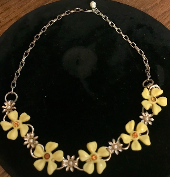 Vintage Yellow  Ukraine Sunflower necklace or brac