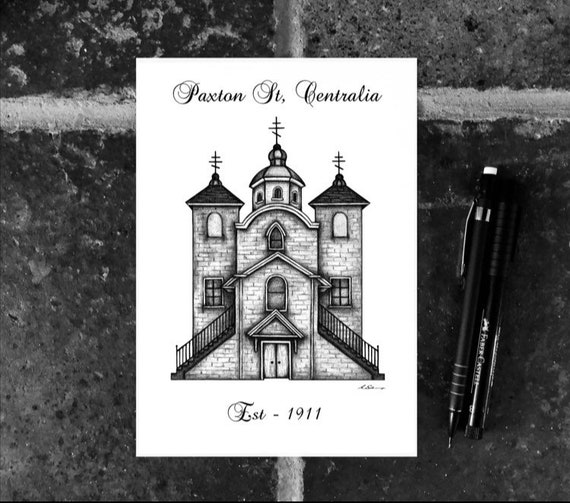 Paxton St Centralia Real Silent Hill Church B&W Lápiz - Etsy España Paxton St Centralia Real Silent Hill Church B&W Lápiz - Etsy España