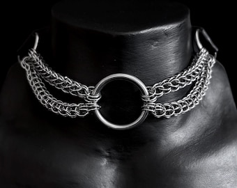 Gargantilha de cota de malha, Colar de cota de malha, Joias de cota de malha, Gargantilha medieval, Joias góticas, Aço inoxidável, Feito à mão, Unissex