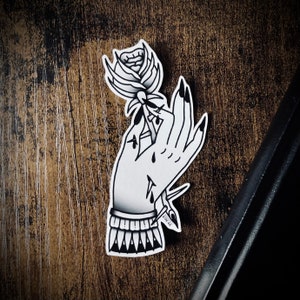 Thorn in my Hand, Vinyl Sticker, Laptop Sticker, Waterproof, Halloween Sticker, Vinyl Decal, Traditional Tattoo Sticker, Planner Stickers