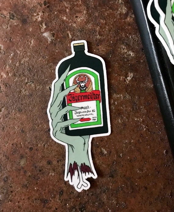 Jagermeister Sticker Vinyl Stickers Zombie Hand Sticker Etsy