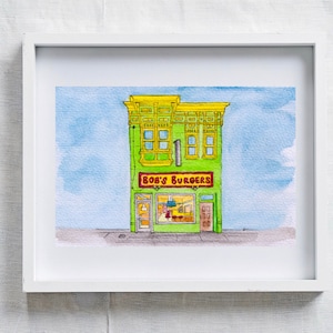 Bob&#39;s Burgers, Watercolour Art Print, Giclee Print, Archival Print, Fine Art Print, A5, Watercolour and Ink Print, Home Decor, Wall Art