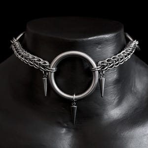 Chainmail Spike Choker Necklace, Chainmaille Necklace, Chainmail Jewellery, Medieval Choker,Gothic Jewellery,Stainless Steel,Handmade,Unisex
