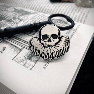 Elizabethan Death Pin, Victorian Skull Pin, Soft Enamel Pin, Skull Pin, Silver Pin, Enamel Pin, Goth Pin, Pin Badge,Lapel Pin, Fine Art Pin