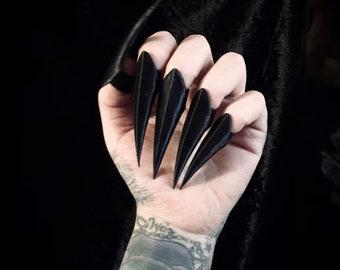 XL Black Claw Nail Rings, Claw Rings, Gothic ring, Alternative Ring, Cosplay Ring, Costume Ring, Costume Accessory, Halloween Accessories