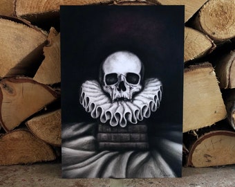 Death Still Life, Art Print, Still Life Art Print, Skull Art Print, Fine Art Print, Mini Print, Gothic Print, Giclee Print, Mini Print, A5