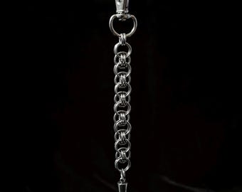 Chainmail Keyring Style 1, Chainmaille Keyring, Chainmail Bag Charm, Bag Accessory,Gothic Accessories, Stainless Steel,Handmade,Unisex Gifts