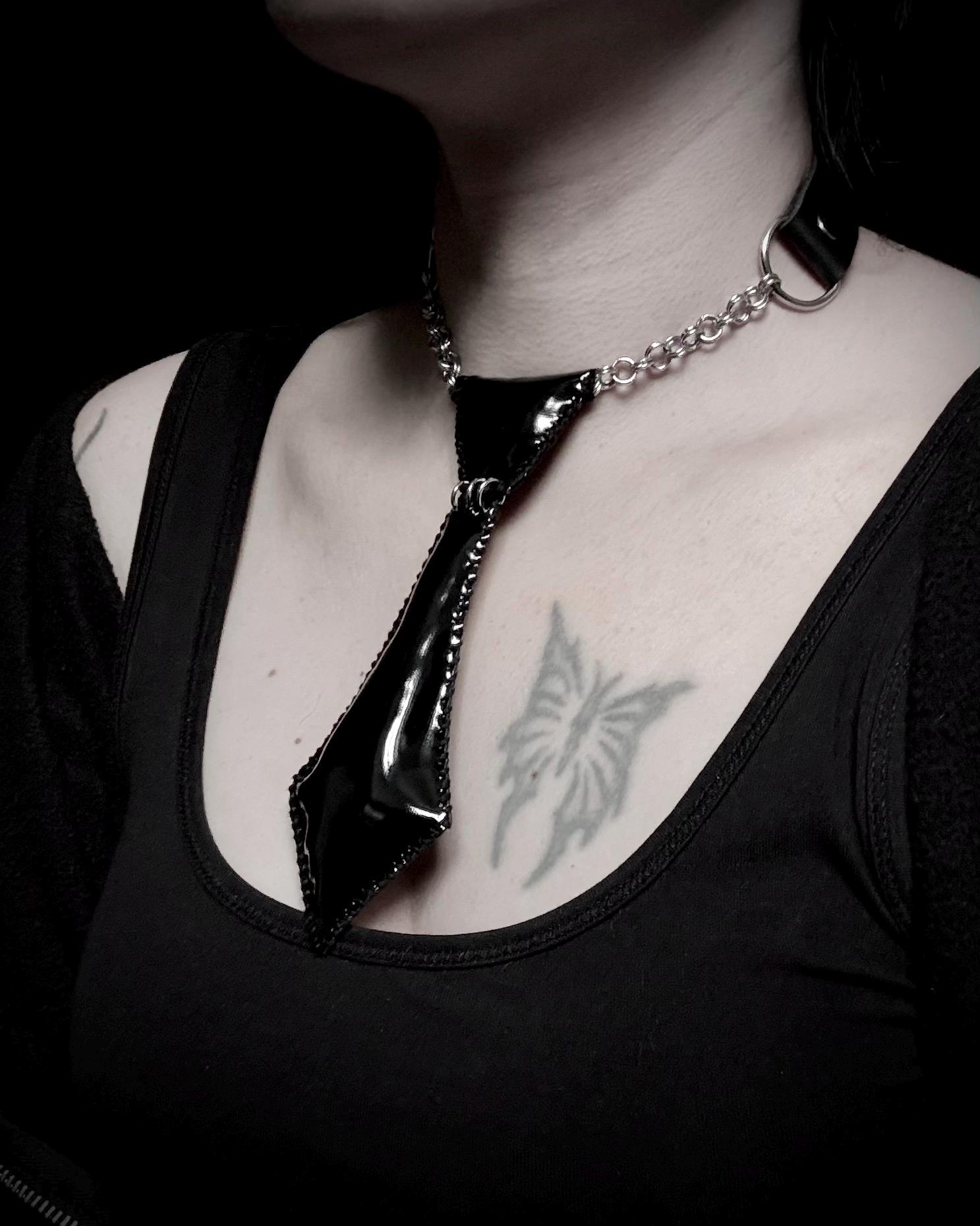 Pvc Choker Puffy PVC Tie Choker Necklace, Avant-garde Choker, Latex Look Jewellery ...