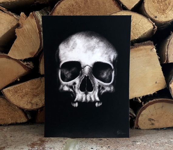 Skull Art Print, Death Art Print, Skull Print, Pencil Drawing