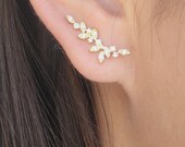 Dainty vine ear climbers ear crawlers earrings ear climber earrings ear crawlers ear pins ear sweeps
