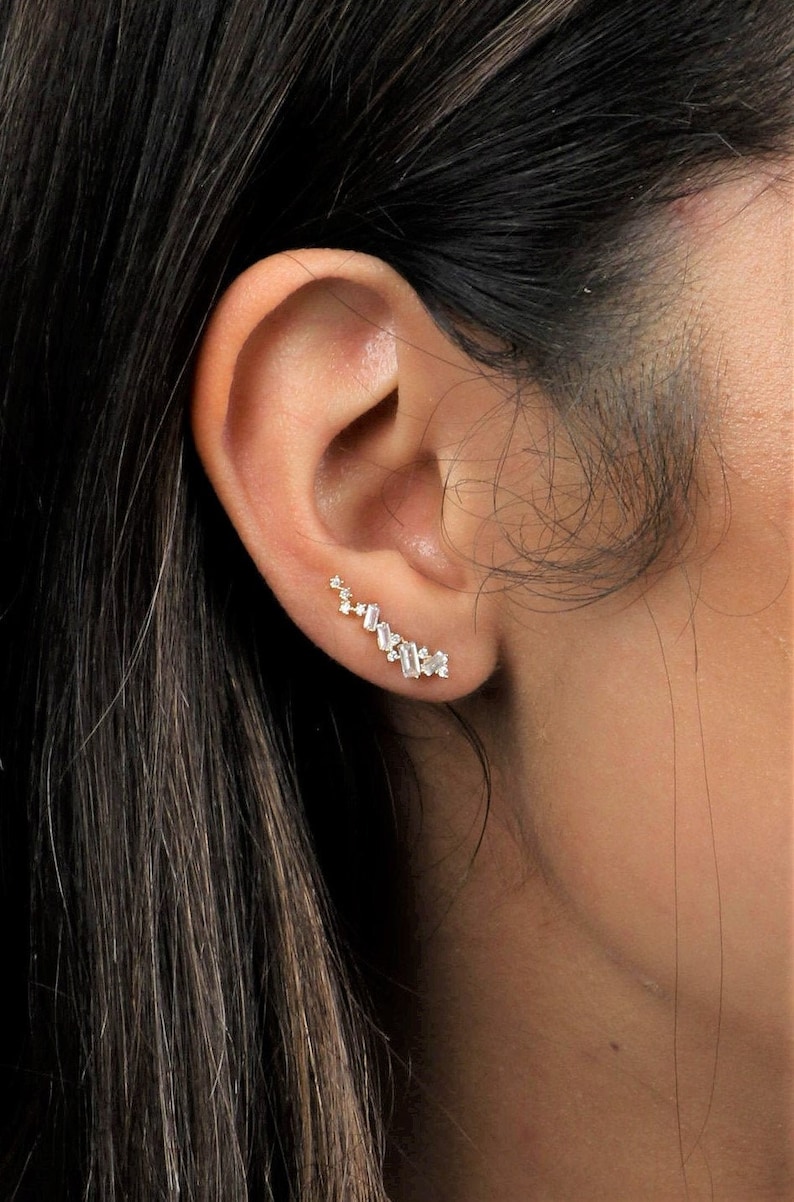 Minimalist Dainty Ear Climbers Ear Crawlers Ear Climber Etsy