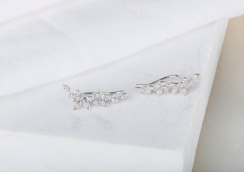 Dainty vine ear climbers ear crawlers earrings ear climber earrings ear crawlers ear pins ear sweeps image 6