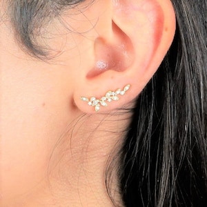 Dainty vine ear climbers ear crawlers earrings ear climber earrings ear crawlers ear pins ear sweeps image 1