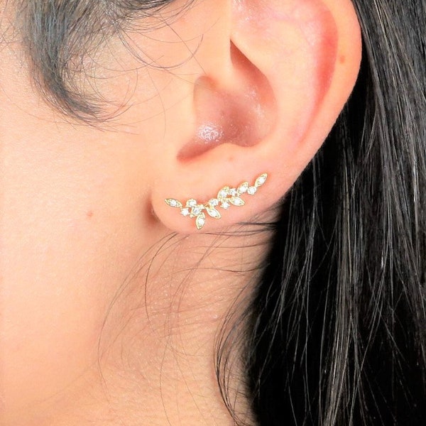 Dainty vine ear climbers | ear crawlers earrings | ear climber earrings | ear crawlers | ear pins | ear sweeps