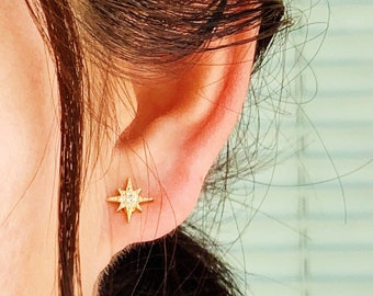 North Star stud earrings | minimalist studs | dainty stud earrings | simple earrings