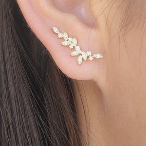 Dainty vine ear climbers ear crawlers earrings ear climber earrings ear crawlers ear pins ear sweeps image 2