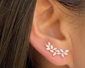 Lily ear crawlers ear climbers ear crawler earring ear climber earring Bridal earrings Bridesmaid ear crawler minimalist earring