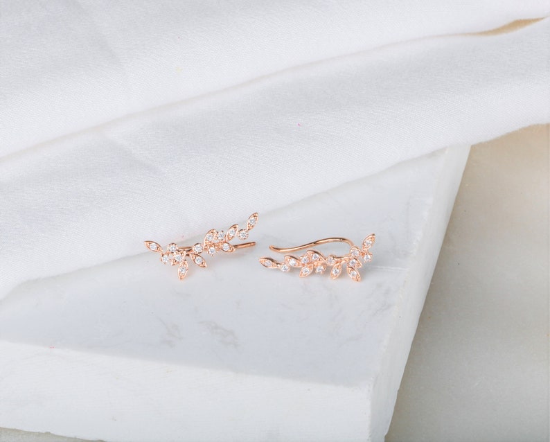 Dainty vine ear climbers ear crawlers earrings ear climber earrings ear crawlers ear pins ear sweeps image 5