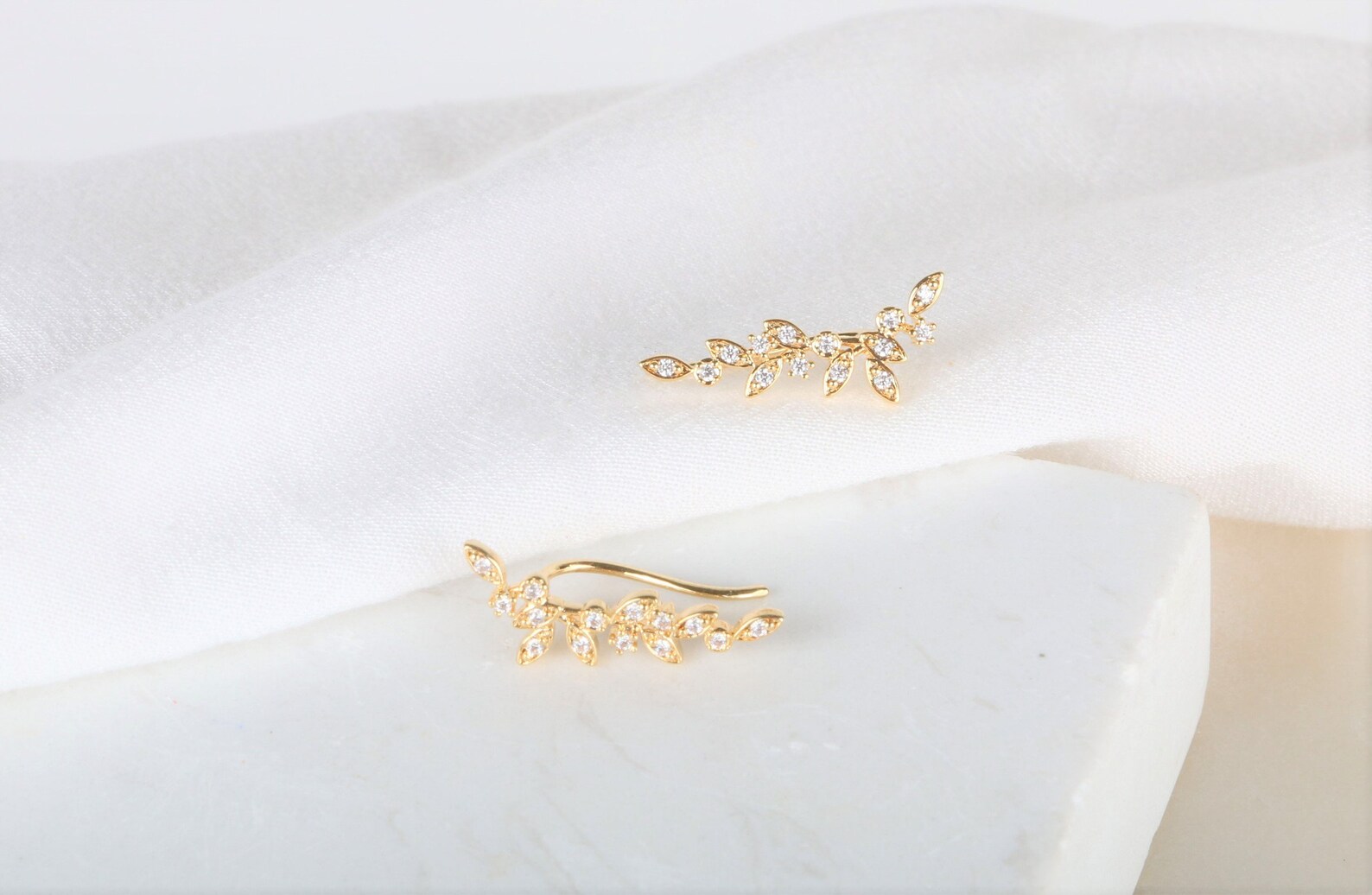 Dainty Vine Ear Climbers Ear Crawlers Earrings Ear Climber Etsy