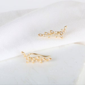 Dainty vine ear climbers ear crawlers earrings ear climber earrings ear crawlers ear pins ear sweeps image 4