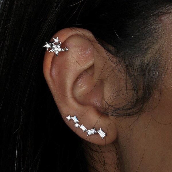 Stardust Ear cuff | Silver ear cuff | No piece cuff earring | Gold ear cuff | Embellished ear cuff | bridal ear cuff | cartilage earring