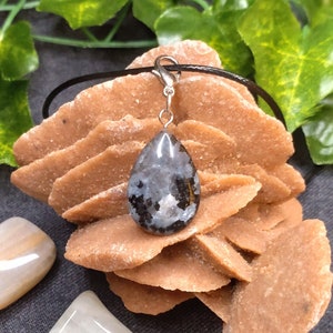 Larvikite Necklace with Clip-On Charm