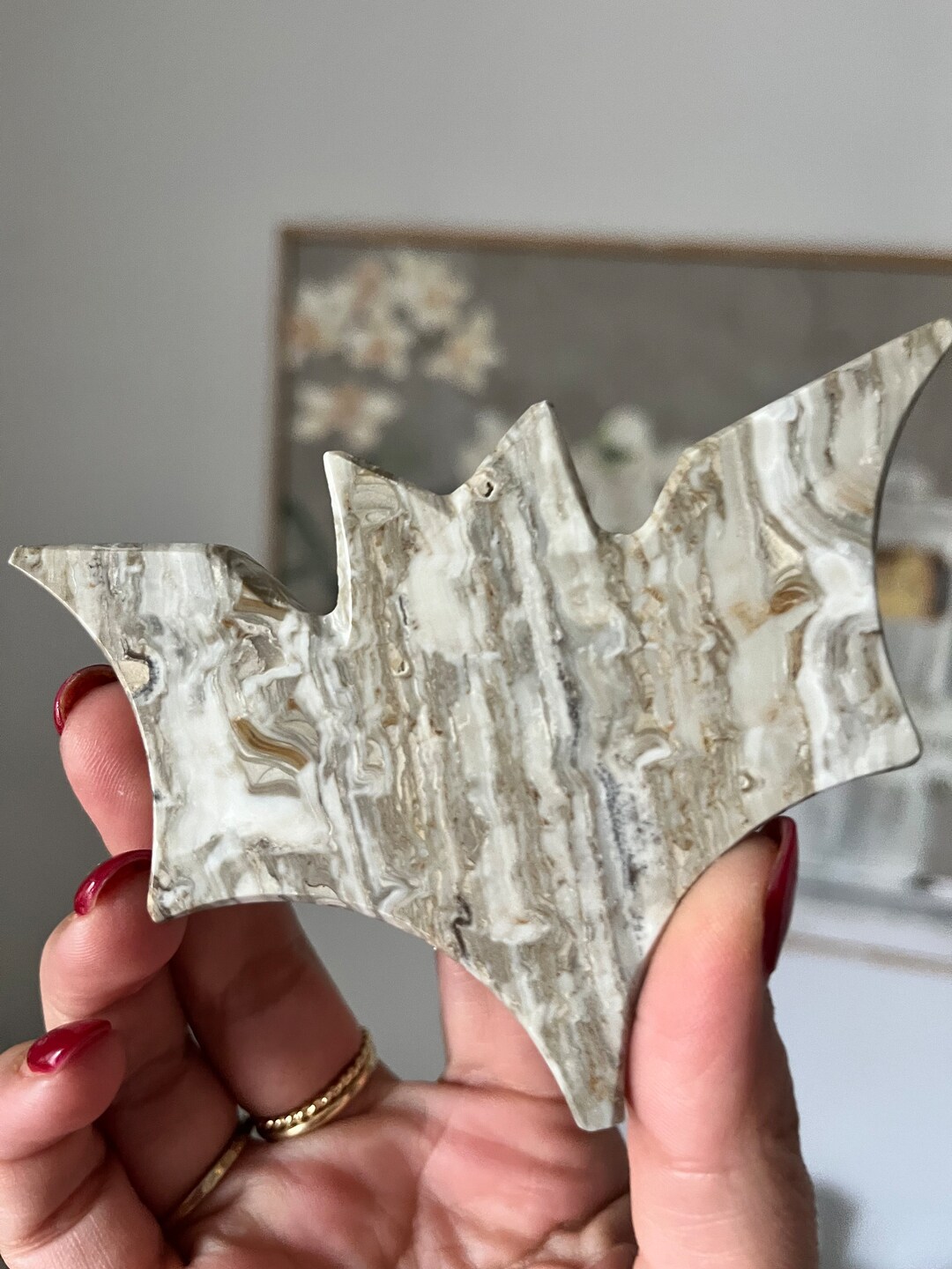 Onyx Bat Halloween Carving Etsy