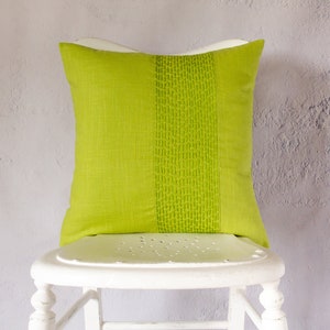 Lime green top lumbar pillow