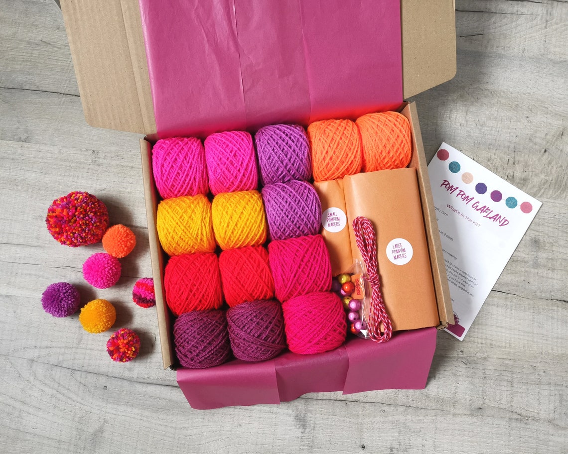 Pom Pom Garland Kit Pompom Making Craft Kit Crafts for Etsy
