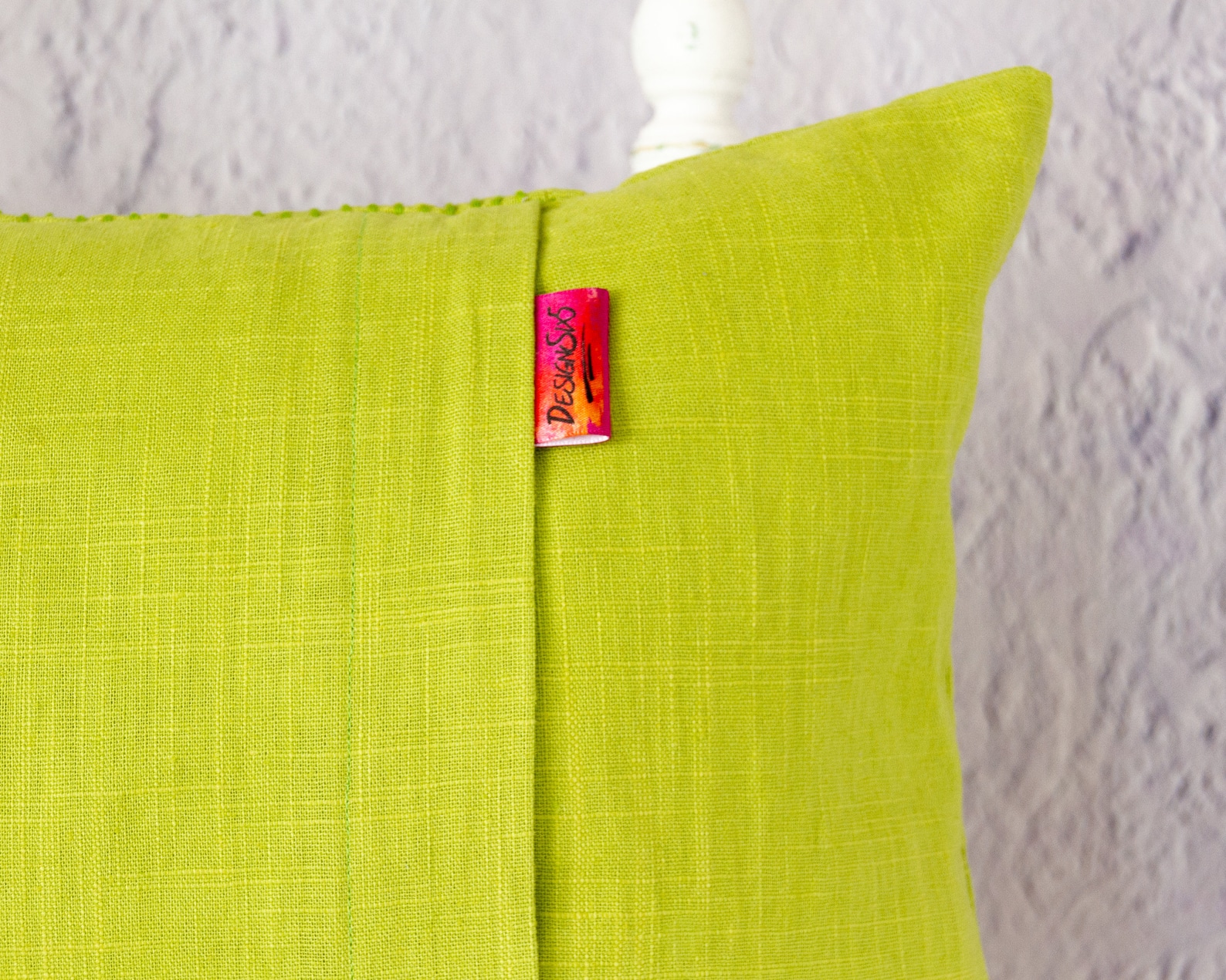 Lime Green Linen Textured Cushion Cover Handstitched Linen Etsy UK
