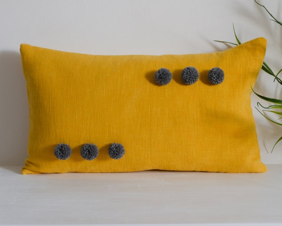 yellow rectangular cushion