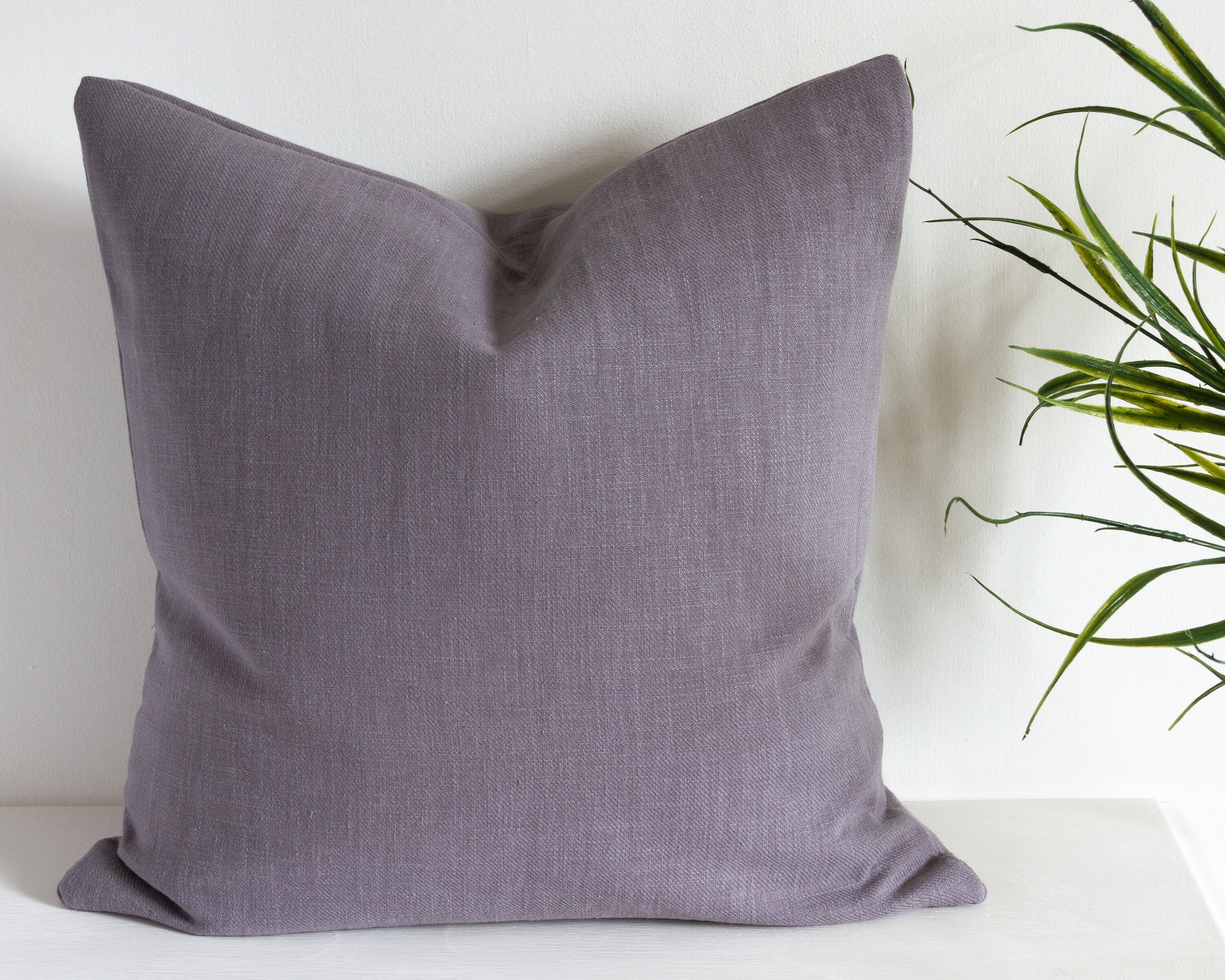 Navy Blue Square Linen Pillow Cover Solid Colour Throw Pillow Etsy