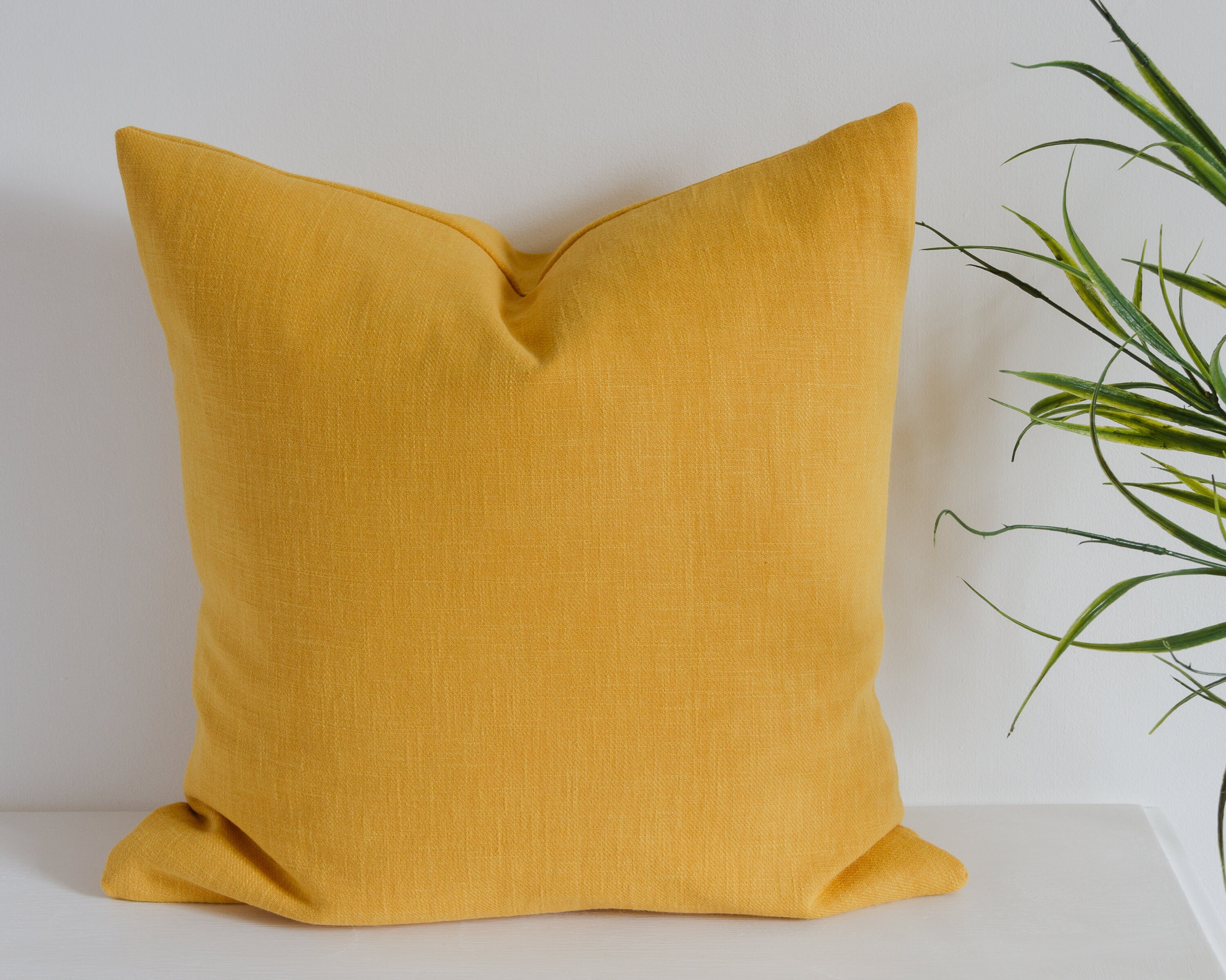 Navy Blue Square Linen Pillow Cover Solid Colour Throw Pillow Etsy