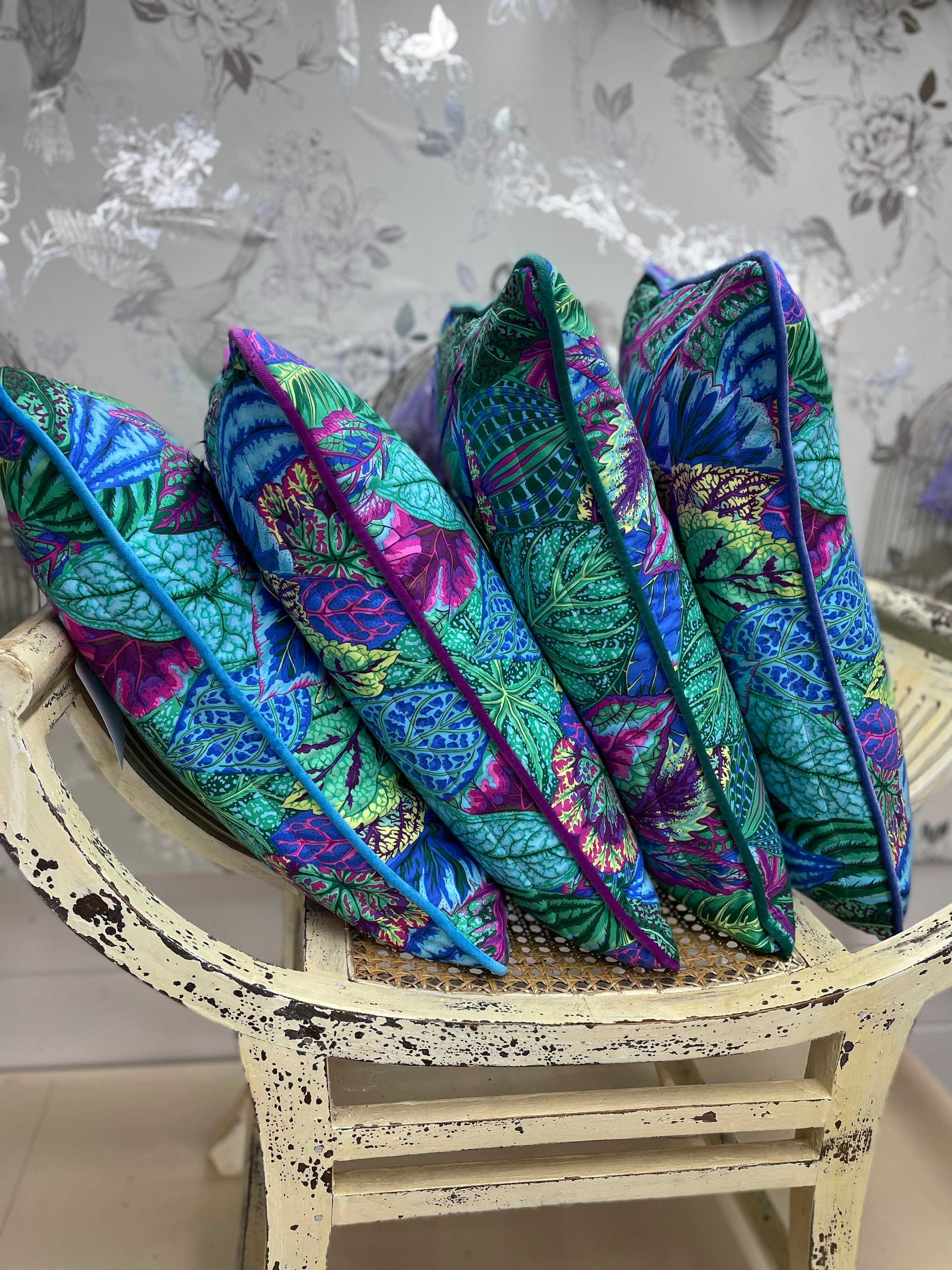 Kaffe Fassett Coleus Leaf Floral Rectangle Cushion Etsy