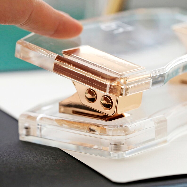 Acrylic and gold hole punch Scrapbooking paper punch Hole Etsy