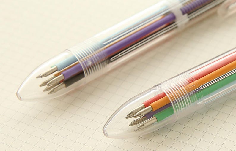 Multiple Color Ballpoint Pen Multi color Pen Retractable Pen Etsy