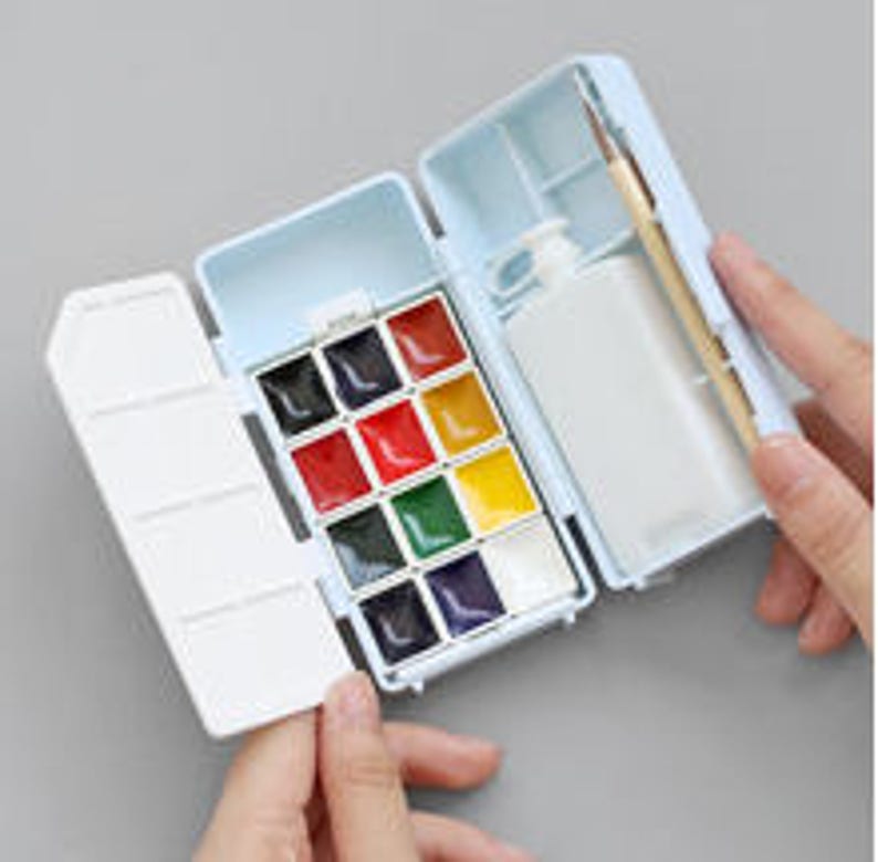 Kuretake Travel Paint Set Travel Paint Pans Watercolor Etsy