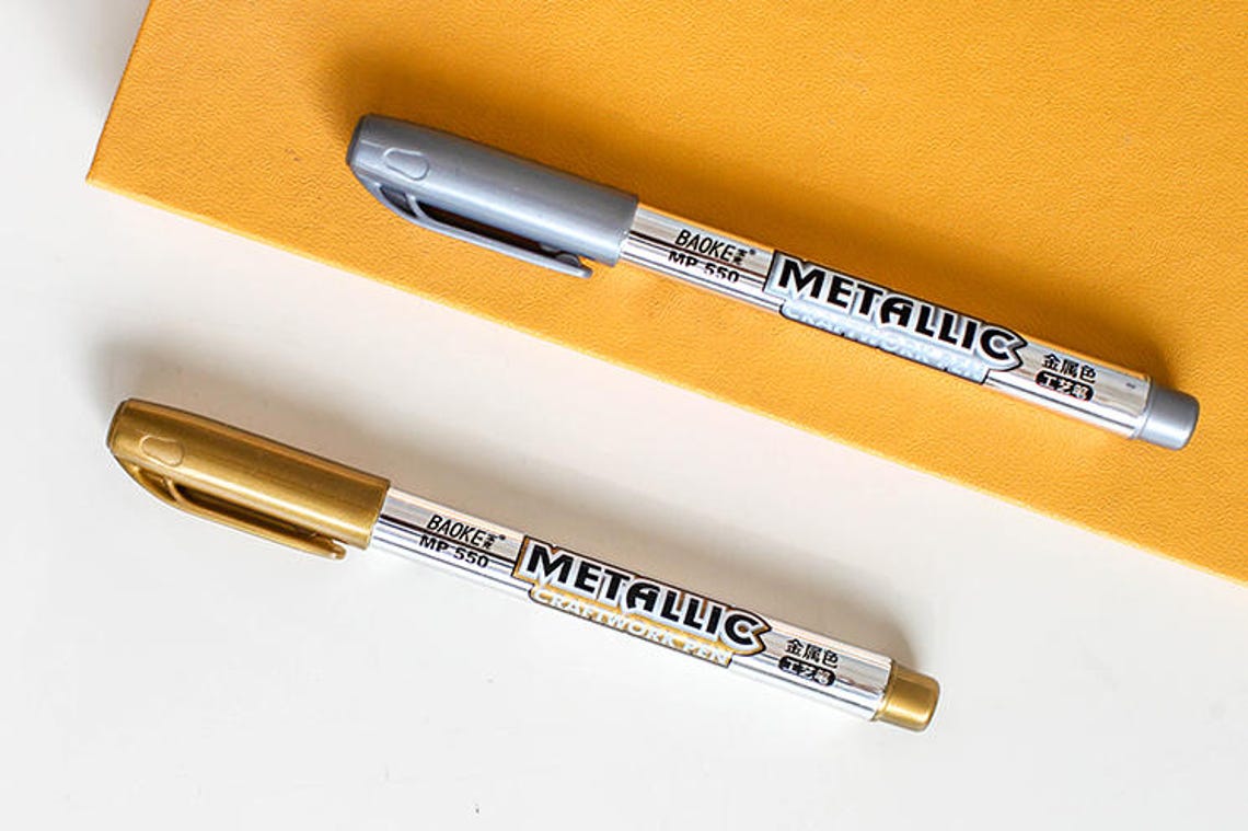 Felt Tip Pens in Metallic Gold Gold Calligraphy Pen Etsy