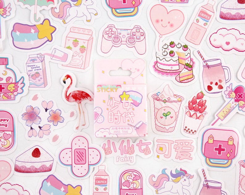 yami kawaii stickers set pastel goth aesthetic sticker