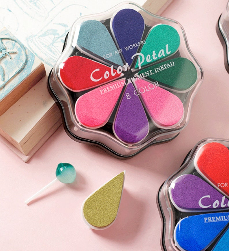 Rainbow ink pad for stamps Stamping multicolor pads Stamp Etsy