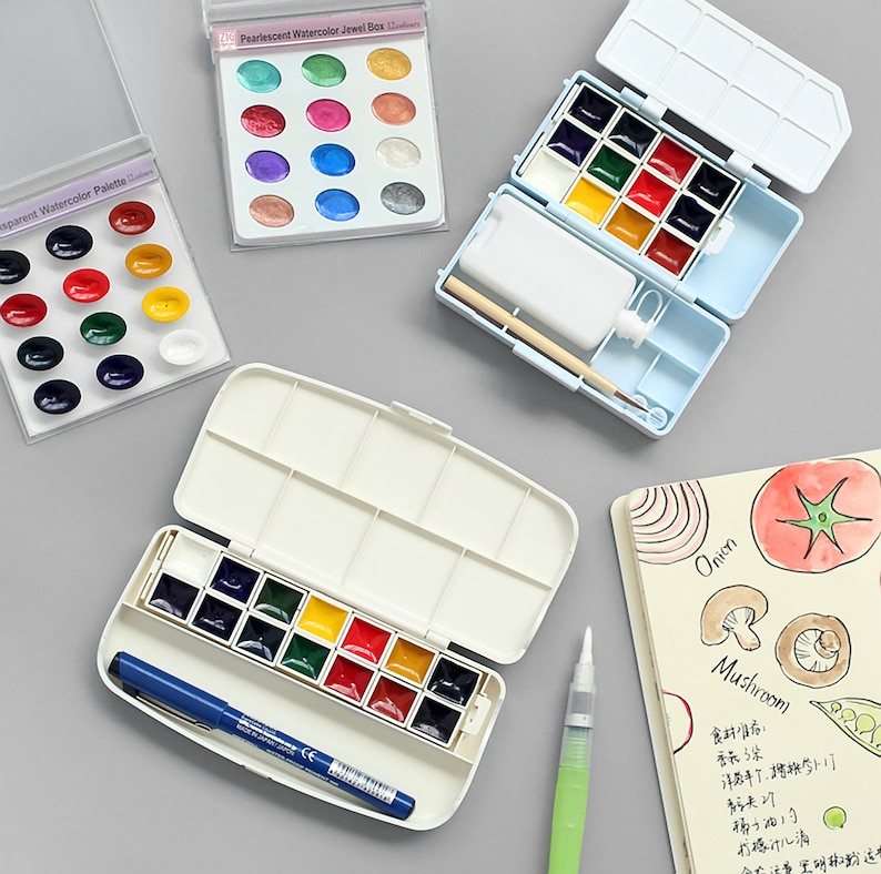 Kuretake Travel Paint Set Travel Paint Pans Watercolor Etsy