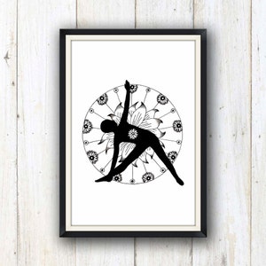 Triangle Pose Yoga Illustration Print Yoga Pose/ Asana Print image 4