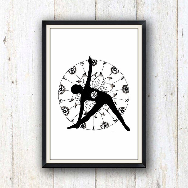 Triangle Pose Yoga Illustration Print Yoga Pose/ Asana Print image 4