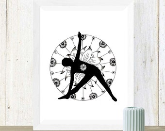 Triangle Pose Yoga Illustration Print | Yoga Pose/ Asana Print