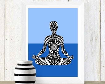 Meditation Mandala Gyan Mudra Yoga Print in 3 Different Designs