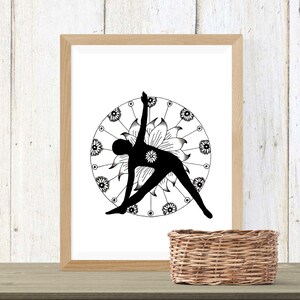 Triangle Pose Yoga Illustration Print Yoga Pose/ Asana Print image 3